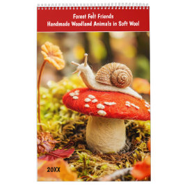Forest Felt Friends 2026 Calendar – Handmade Woodl Kalender