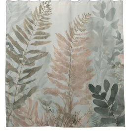 Forest Ferns Pastel Shower Curtain Duschvorhang
