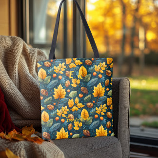 Forest findet Tasche mit warmen Herbstelementen