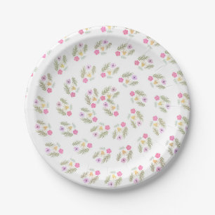 Forest Floral Tropical Botanical Baby Dusche Party Pappteller