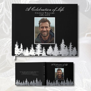 Forest Foil Funeral Gast Book Celebration of Life Gästebuch