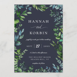 Forest Foliage | Blue Wedding Einladung