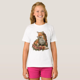 Forest Fox besticktes Puzzle T-Shirt