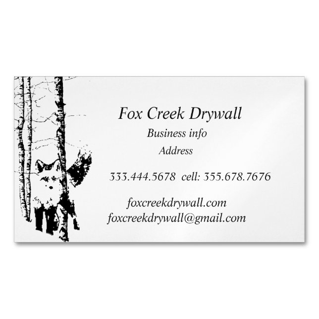 Forest Fox Creek Drywall Custom Magnetische Visitenkarte (Vorderseite)