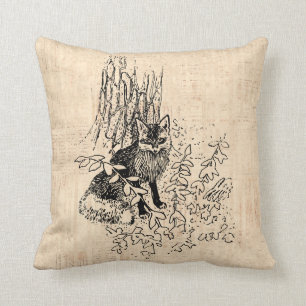 Forest Fox Illustriert Art Classic Style Kissen