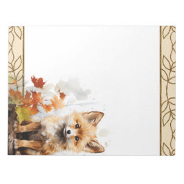 Forest Fox Woodland Animals Nature Themed Notepad Notizblock