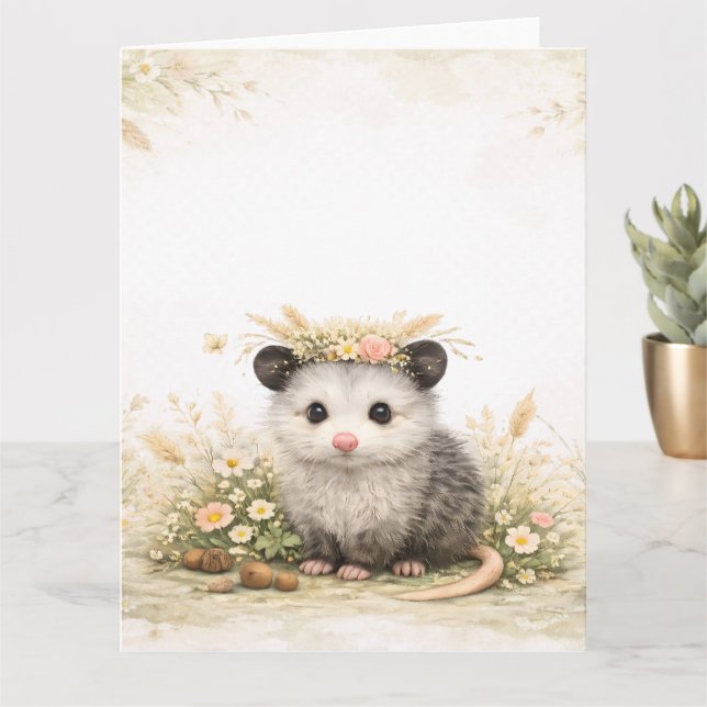Forest friend woodland opossum  karte (Kleine Pflanze)