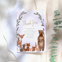 Forest Friends Baby shower de bois Merci