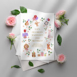 Forest Friends Child Birthday Party Einladung<br><div class="desc">Eine lustige Ansammlung von all ihren Lieblings-Waldfreunden und all den lustigen Details. Einfach für Ihre kommende Feier anpassen.</div>