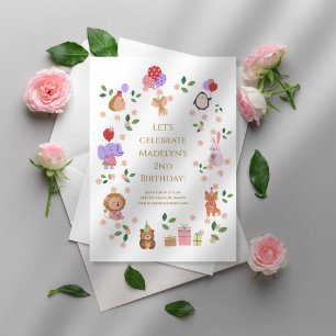 Forest Friends Child Birthday Party Einladung