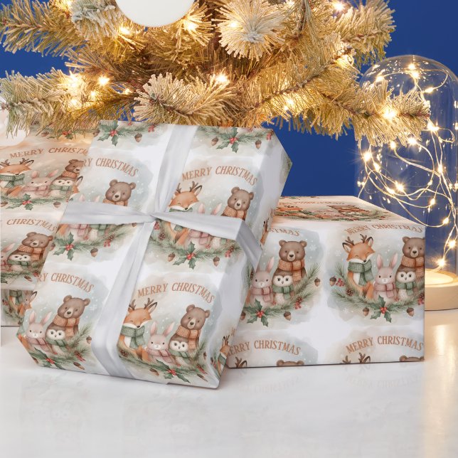 Forest Friends Cozy Christmas Wrap Geschenkpapier (Feiertage)