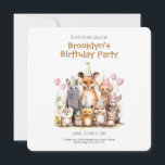 Forest Friends Flat Card Geburtstagsparty Einladun<br><div class="desc">Treten Sie ein in eine skurrile Welt von bezaubernden Kreaturen mit den Einladungen zum Thema Waldfreunde. Das ist ein weiteres 100% originelles Schnürhammer Design.</div>