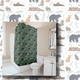 Forest Friends Wild Animals Duschvorhang