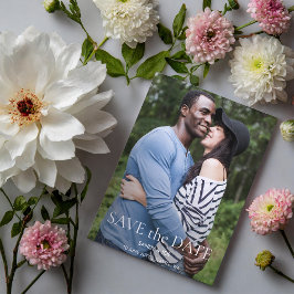 Forest Fun Foto Hochzeit speichern Sie das Datum Postkarte