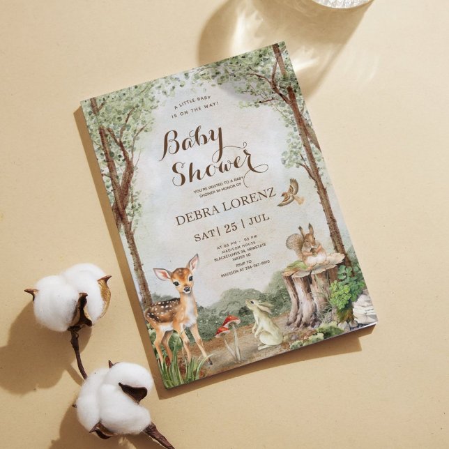 Forest Garden Baby Dusche Editable Einladung (Baby Shower Forest)