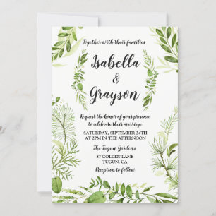 Forest Garden Wild Wreath Faire-part de mariage