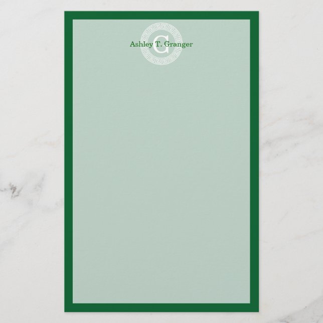Forest Gr Welch griechischer Schlüsselrahmen erste Briefpapier (Vorderseite)