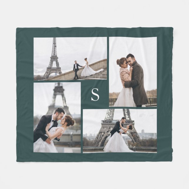 Forest Green 4 Foto Gallery und Monogram Fleecedecke (Vorderseite (Horizontal))