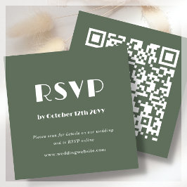 Forest Green Art Deco | QR-Code | HochzeitsrSVP Begleitkarte