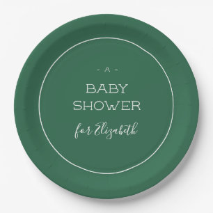 Forest Green-Babyparty Pappteller