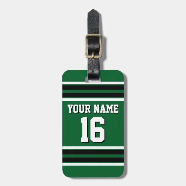 Forest Green Black Team Jersey Name Gepäckanhänger (Vorderseite vertikal)