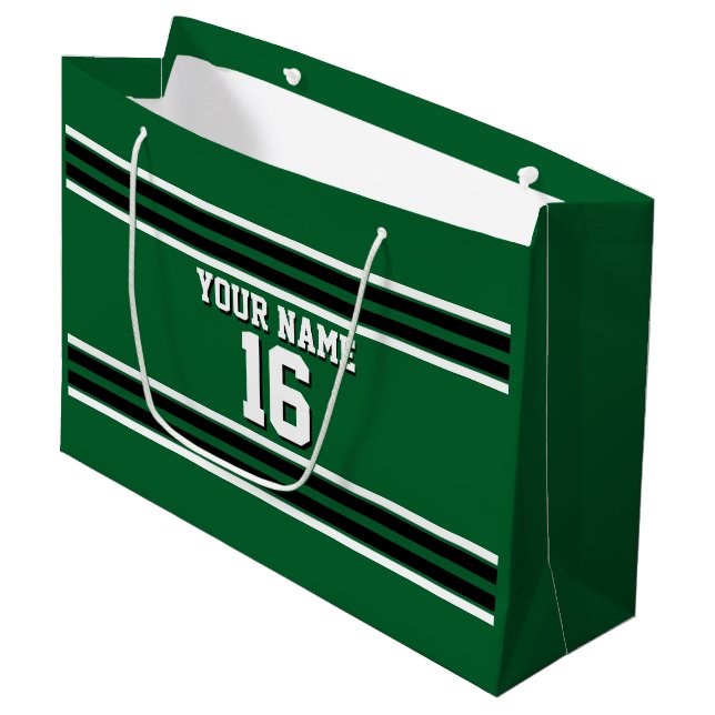 Forest Green Black Team Jersey Name Große Geschenktüte (Vorderseite Schrägansicht)
