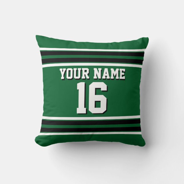 Forest Green Black Team Jersey Name Kissen (Vorderseite)