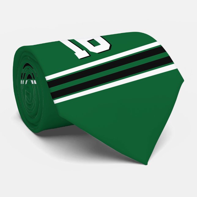 Forest Green Black Team Jersey Name Krawatte (Gerollt)