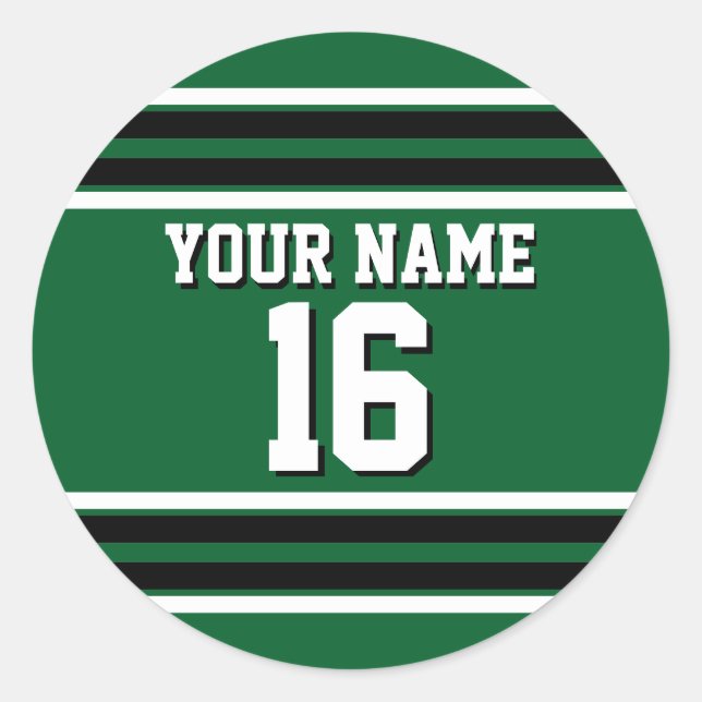 Forest Green Black Team Jersey Name Runder Aufkleber (Vorderseite)