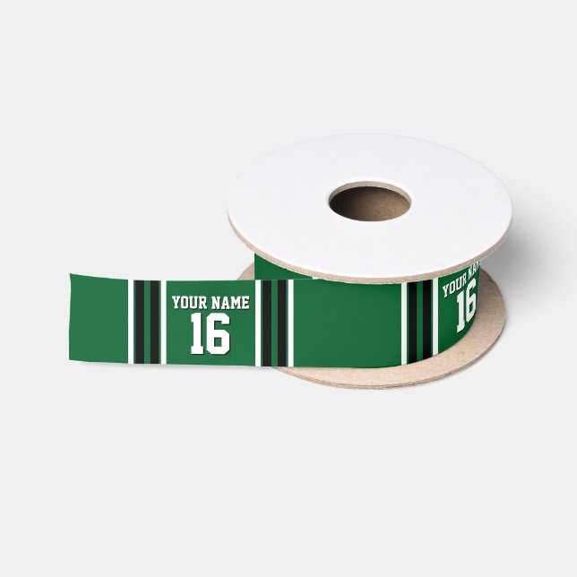 Forest Green Black Team Jersey Name Satinband (Spule)