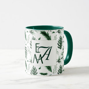 Forest Green Blätter 3 Monogram New Decks Tasse
