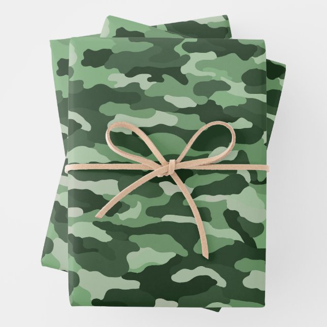 Forest Green Camouflage Geschenkpapier Set (Beispiel)