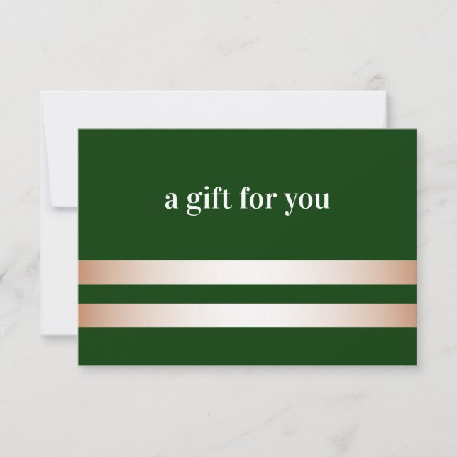 Forest Green | Carte cadeau Rose Gold Elegant (Devant)