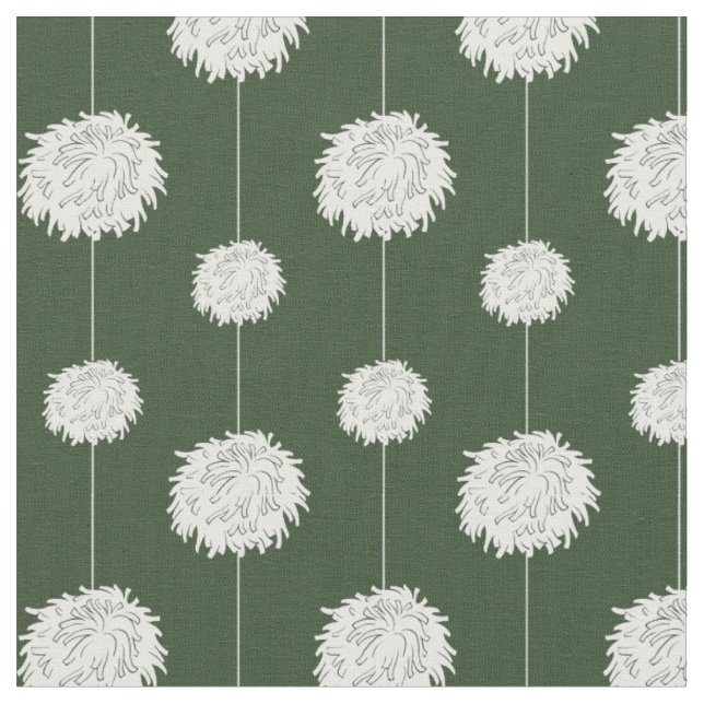 Forest Green Cheerleader Pom Pom Muster Stoff (Nahaufnahme)