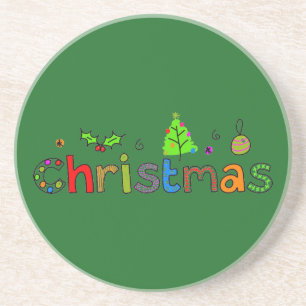 Forest Green Christmas Getränkeuntersetzer