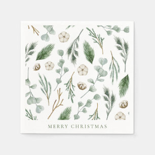 Forest Green Christmas Napkins Serviette