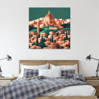Forest Green & Copper Italien AI Art