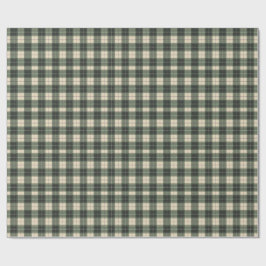 Forest Green & Cream Tartan Snowflake Geschenkpapier