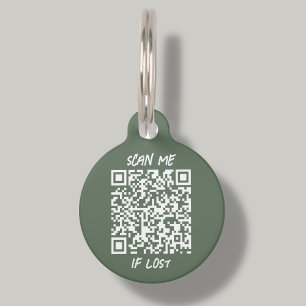 Forest Green Custom QR Code Prüfung Haustiermarke
