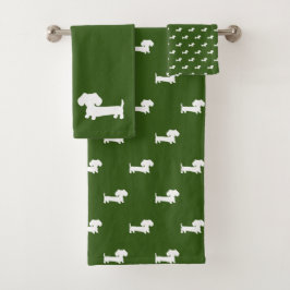 Forest Green Dackel Bad 3-teiliges Handtuchhandtuc Badhandtuch Set