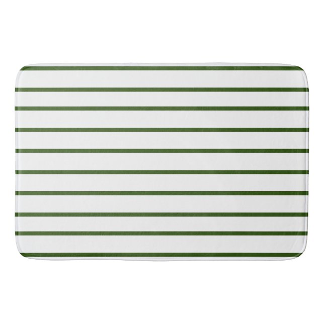 Forest Green dünne Streifen Muster Badematte (Vorderseite)