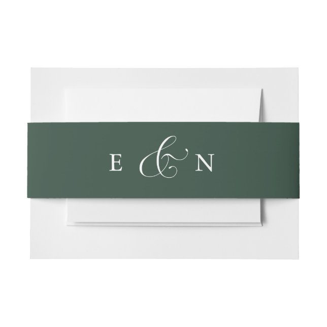 Forest Green Elegance Calligraphy American Style Einladungsbanderole (Vorderseite Beispiel)