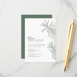 Forest Green Elegant - Details zu botanischen Blät Begleitkarte