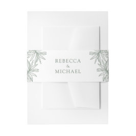 Forest Green Elegante Botanische Hochzeit Einladungsbanderole