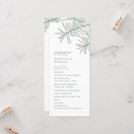 Forest Green Eleganto Botanical Wedding Program