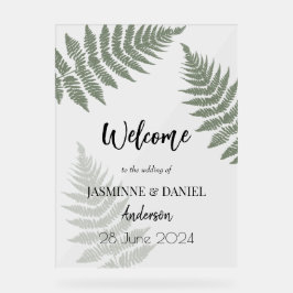 Forest Green Ferns Outdoor Wedding Acrylschild