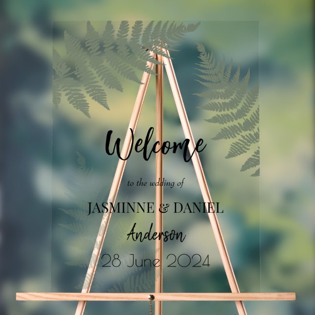 Forest Green Ferns Outdoor Wedding Acrylschild (Neutral)