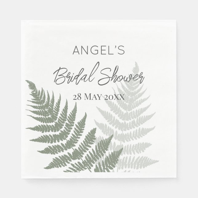Forest Green Ferns Wedding Serviette (Vorderseite)