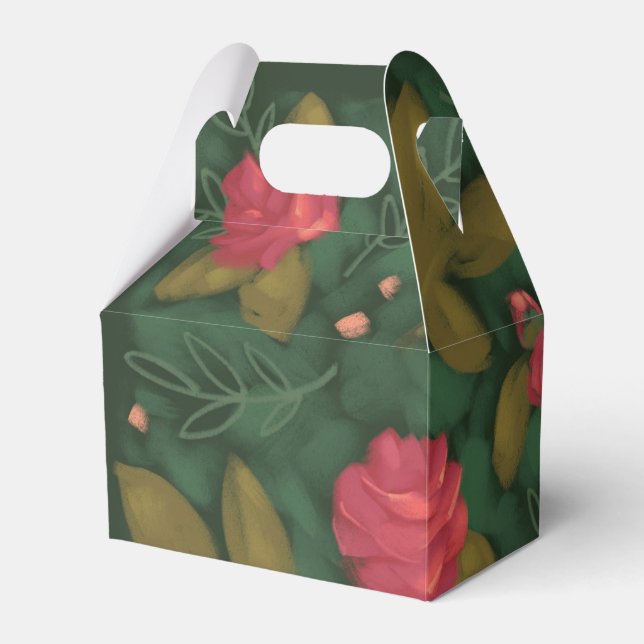 Forest Green Floral Fevor Box Geschenkschachtel (Vorderseite)
