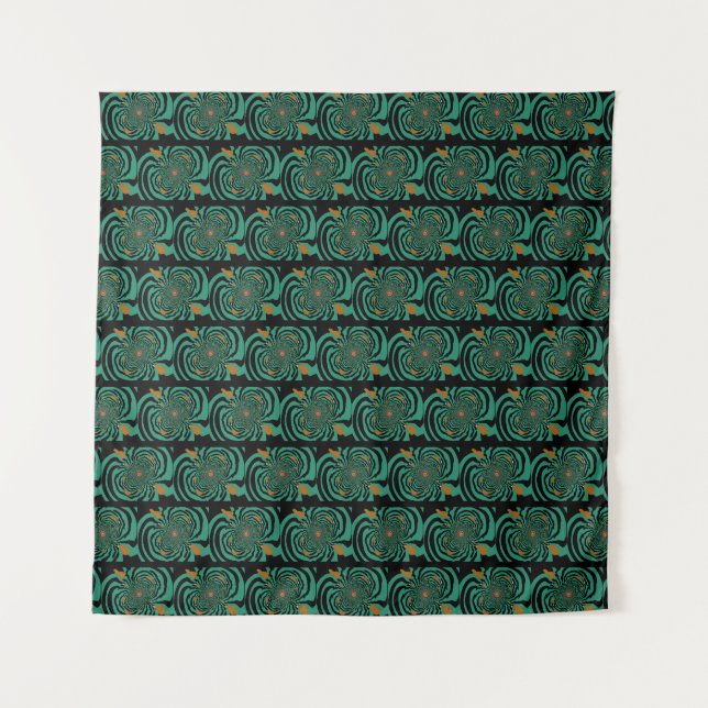 Forest Green Fraktal Art Design Wandteppich (Vorderseite)